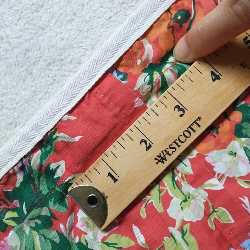 Vtg Ralph Lauren Belle Harbor Sham Red Floral Cotton Standard Size 1x